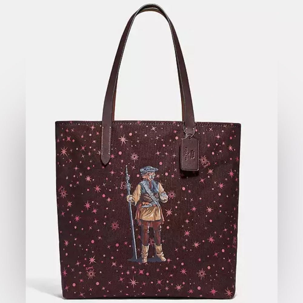 NWT Coach x Star Wars starry print w/ graphic of Princess Leia dressed as Boushh